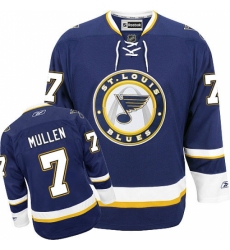 Men's Reebok St. Louis Blues #7 Joe Mullen Authentic Navy Blue Third NHL Jersey