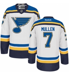 Men's Reebok St. Louis Blues #7 Joe Mullen Authentic White Away NHL Jersey