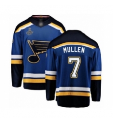 Men's St. Louis Blues #7 Joe Mullen Fanatics Branded Royal Blue Home Breakaway 2019 Stanley Cup Champions Hockey Jersey