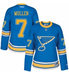 Women's Reebok St. Louis Blues #7 Joe Mullen Authentic Blue 2017 Winter Classic NHL Jersey