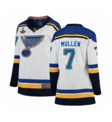 Women's St. Louis Blues #7 Joe Mullen Fanatics Branded White Away Breakaway 2019 Stanley Cup Champions Hockey Jersey