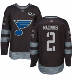 Men's Adidas St. Louis Blues #2 Al Macinnis Authentic Black 1917-2017 100th Anniversary NHL Jersey