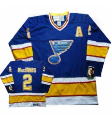 Men's CCM St. Louis Blues #2 Al Macinnis Authentic Blue Throwback NHL Jersey