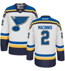 Men's Reebok St. Louis Blues #2 Al Macinnis Authentic White Away NHL Jersey