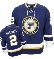 Men's Reebok St. Louis Blues #2 Al Macinnis Premier Navy Blue Third NHL Jersey