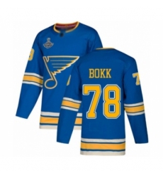 Men's St. Louis Blues #78 Dominik Bokk Authentic Navy Blue Alternate 2019 Stanley Cup Champions Hockey Jersey