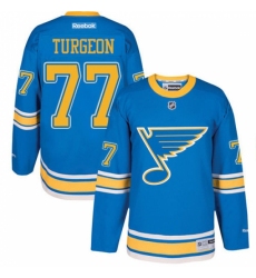 Men's Reebok St. Louis Blues #77 Pierre Turgeon Authentic Blue 2017 Winter Classic NHL Jersey