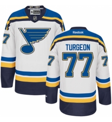 Women's Reebok St. Louis Blues #77 Pierre Turgeon Authentic White Away NHL Jersey