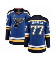 Women's St. Louis Blues #77 Pierre Turgeon Fanatics Branded Royal Blue Home Breakaway 2019 Stanley Cup Final Bound Hockey Jersey