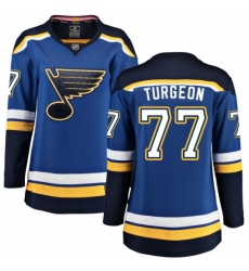 Women's St. Louis Blues #77 Pierre Turgeon Fanatics Branded Royal Blue Home Breakaway NHL Jersey