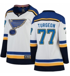 Women's St. Louis Blues #77 Pierre Turgeon Fanatics Branded White Away Breakaway NHL Jersey