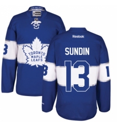 Men's Reebok Toronto Maple Leafs #13 Mats Sundin Premier Royal Blue 2017 Centennial Classic NHL Jersey