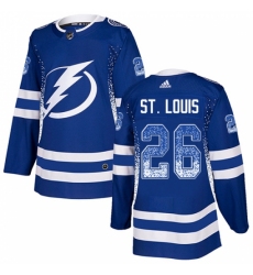 Men's Adidas Tampa Bay Lightning #26 Martin St. Louis Authentic Blue Drift Fashion NHL Jersey