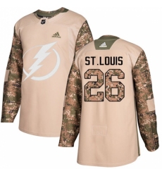 Men's Adidas Tampa Bay Lightning #26 Martin St. Louis Authentic Camo Veterans Day Practice NHL Jersey