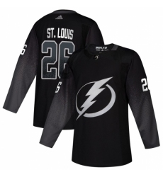 Men's Tampa Bay Lightning #26 Martin St. Louis adidas Alternate Authentic Player Jersey Black