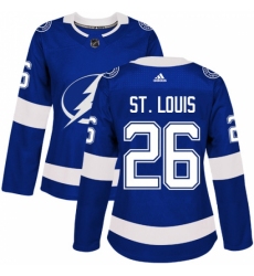 Women's Adidas Tampa Bay Lightning #26 Martin St. Louis Authentic Royal Blue Home NHL Jersey