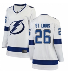 Women's Tampa Bay Lightning #26 Martin St. Louis Fanatics Branded White Away Breakaway NHL Jersey