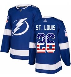 Youth Adidas Tampa Bay Lightning #26 Martin St. Louis Authentic Blue USA Flag Fashion NHL Jersey