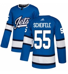 Men's Adidas Winnipeg Jets #55 Mark Scheifele Authentic Blue Alternate NHL Jersey