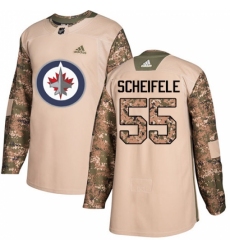 Men's Adidas Winnipeg Jets #55 Mark Scheifele Authentic Camo Veterans Day Practice NHL Jersey