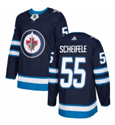 Men's Adidas Winnipeg Jets #55 Mark Scheifele Authentic Navy Blue Home NHL Jersey