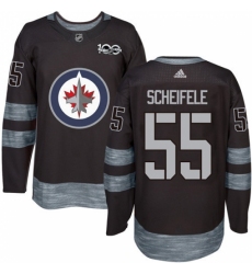 Men's Adidas Winnipeg Jets #55 Mark Scheifele Premier Black 1917-2017 100th Anniversary NHL Jersey