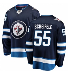 Men's Winnipeg Jets #55 Mark Scheifele Fanatics Branded Navy Blue Home Breakaway NHL Jersey