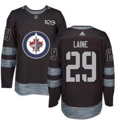 Men's Adidas Winnipeg Jets #29 Patrik Laine Authentic Black 1917-2017 100th Anniversary NHL Jersey