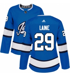 Women's Adidas Winnipeg Jets #29 Patrik Laine Authentic Blue Alternate NHL Jersey