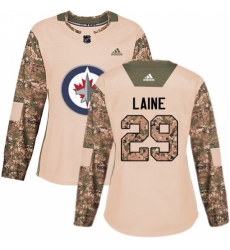 Women's Adidas Winnipeg Jets #29 Patrik Laine Authentic Camo Veterans Day Practice NHL Jersey