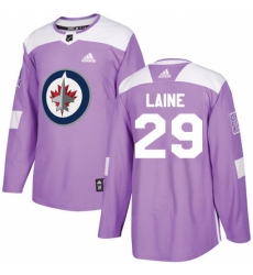 Youth Adidas Winnipeg Jets #29 Patrik Laine Authentic Purple Fights Cancer Practice NHL Jersey