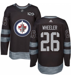 Men's Adidas Winnipeg Jets #26 Blake Wheeler Premier Black 1917-2017 100th Anniversary NHL Jersey