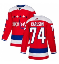 Men's Adidas Washington Capitals #74 John Carlson Authentic Red Alternate NHL Jersey