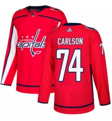 Men's Adidas Washington Capitals #74 John Carlson Authentic Red Home NHL Jersey