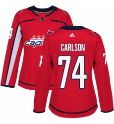 Women's Adidas Washington Capitals #74 John Carlson Premier Red Home NHL Jersey