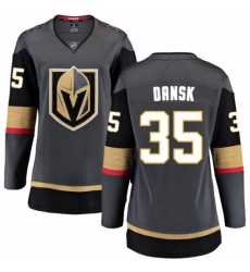 Women's Vegas Golden Knights #35 Oscar Dansk Authentic Black Home Fanatics Branded Breakaway NHL Jersey