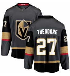 Youth Vegas Golden Knights #27 Shea Theodore Authentic Black Home Fanatics Branded Breakaway NHL Jersey