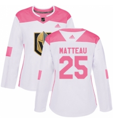 Women's Adidas Vegas Golden Knights #25 Stefan Matteau Authentic White/Pink Fashion NHL Jersey