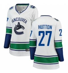 Women's Vancouver Canucks #27 Ben Hutton Fanatics Branded White Away Breakaway NHL Jersey