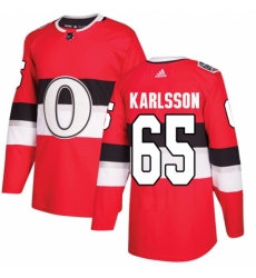 Men's Adidas Ottawa Senators #65 Erik Karlsson Authentic Red 2017 100 Classic NHL Jersey