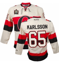 Men's Reebok Ottawa Senators #65 Erik Karlsson Authentic Cream 2014 Heritage Classic NHL Jersey