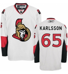 Men's Reebok Ottawa Senators #65 Erik Karlsson Authentic White Away NHL Jersey