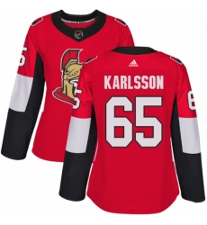 Women's Adidas Ottawa Senators #65 Erik Karlsson Authentic Red Home NHL Jersey