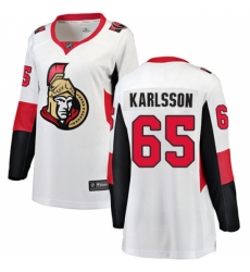 Women's Ottawa Senators #65 Erik Karlsson Fanatics Branded White Away Breakaway NHL Jersey