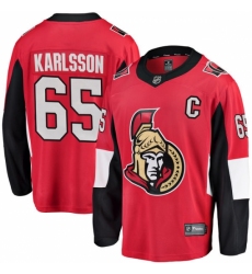 Youth Ottawa Senators #65 Erik Karlsson Fanatics Branded Red Home Breakaway NHL Jersey