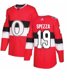 Men's Adidas Ottawa Senators #19 Jason Spezza Authentic Red 2017 100 Classic NHL Jersey