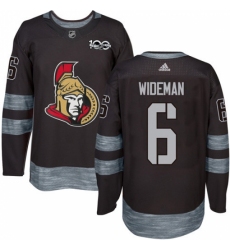 Men's Adidas Ottawa Senators #6 Chris Wideman Authentic Black 1917-2017 100th Anniversary NHL Jersey