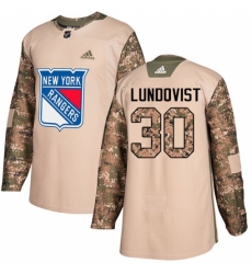 Men's Adidas New York Rangers #30 Henrik Lundqvist Authentic Camo Veterans Day Practice NHL Jersey