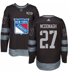 Men's Adidas New York Rangers #27 Ryan McDonagh Authentic Black 1917-2017 100th Anniversary NHL Jersey
