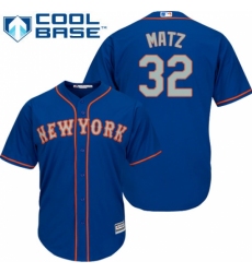 Men's Majestic New York Mets #32 Steven Matz Replica Royal Blue Alternate Road Cool Base MLB Jersey